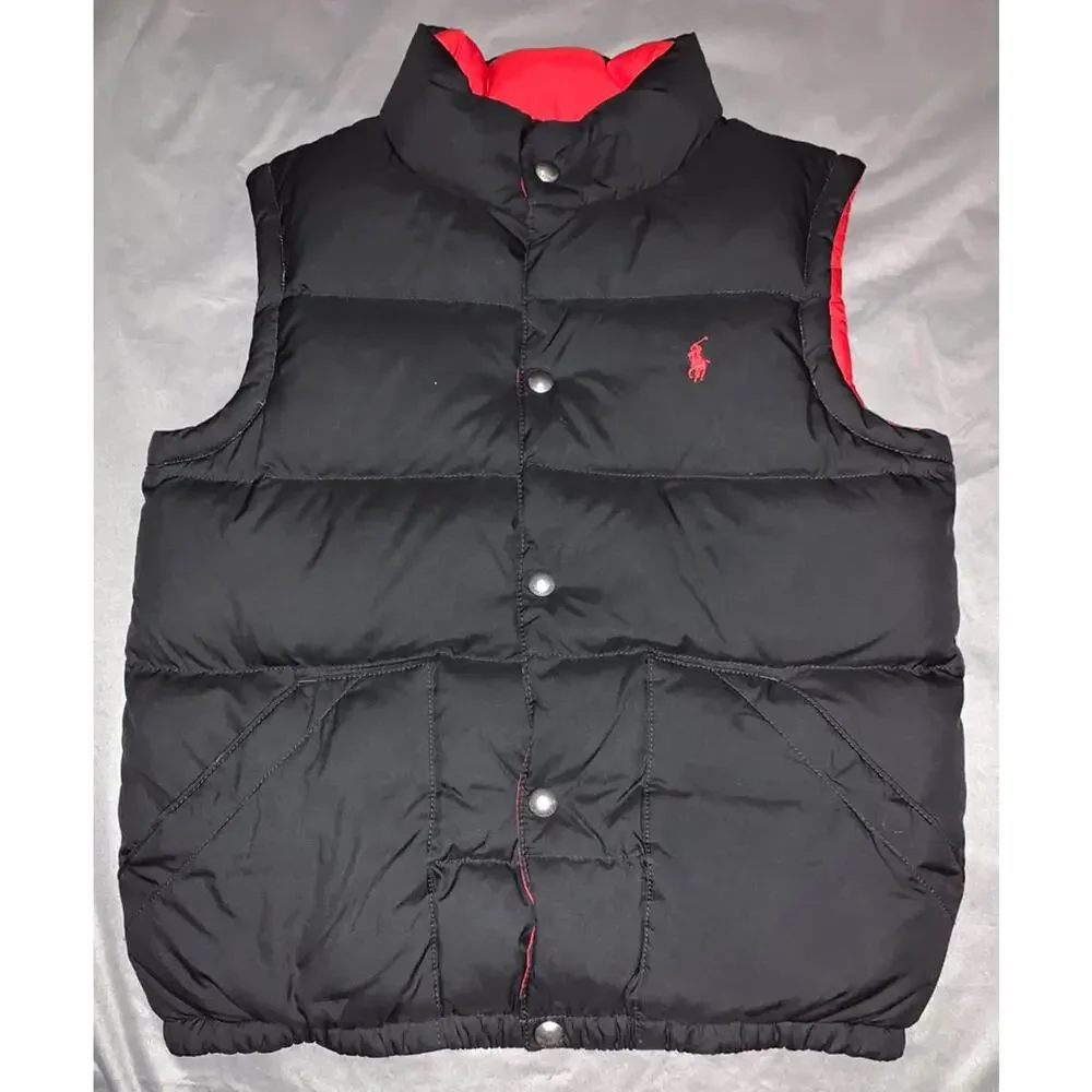 Polo Ralph Lauren Reversible Puffer Vest and Timberland Shirt (Size M 10/12)